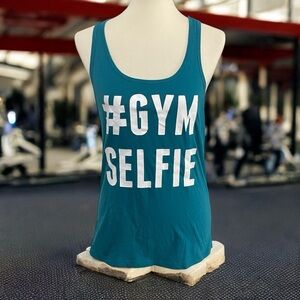 Chin Up Apparel Teal #GYMSELFIE‎ Tank Top